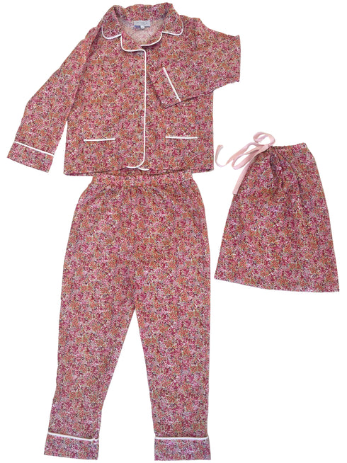 Pijama flori roz